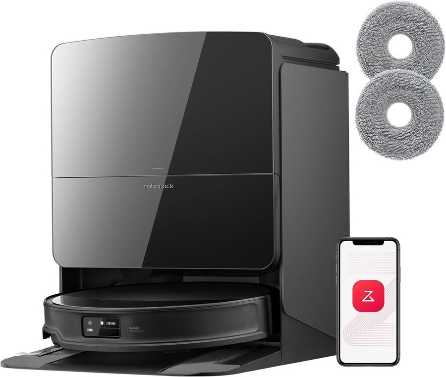 Roborock Saugroboter roborock Saros 10R (Upgrade von S8 MaxV Ultra), Saugroboter mit Wischfunktion&angebbarem Wischmopp, 22.000 Pa Saugkraft,7,98cm Ultra-Slim Design,StarSight System 2.0
