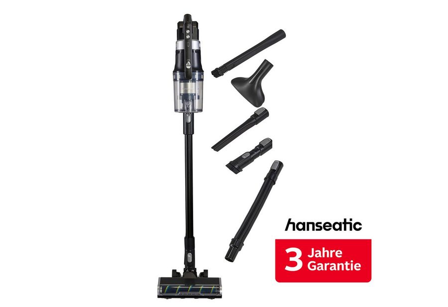 Hanseatic Akku-Hand-und Stielstaubsauger HVS450BMC Akku Staubsauger, LED Beleuchtung, HEPA H12 Filter, 450 W, beutellos, inkl. 3 Jahre Herstellergarantie von Hanseatic