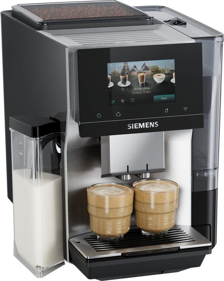 SIEMENS Kaffeevollautomat TQ727D03, farbiges Full-Touch-Display, Doppeltassenfunktion, sehr leise, schwarz