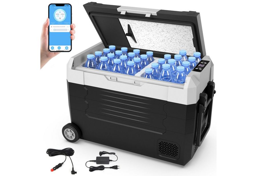 oyajia Kühlbox Kompressor mobiler Autokühlschrank, Kühltruhe mit APP-Steuerung, 45 l, -20°C - 20°C 12/24V DC & 100-240V AC für LKW, Boot, Camping von oyajia