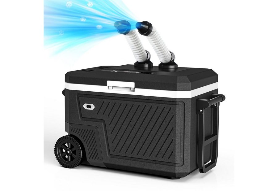 oyajia Elektrische Kühlbox Kompressor Kühlbox, Kühlt von +20°C bis -20°C, 12V/24V 230V, Type-C, 45 l, Tragbarer Outdoor Kühlschrank mit Rädern & Griff, Batterieanschluss von oyajia