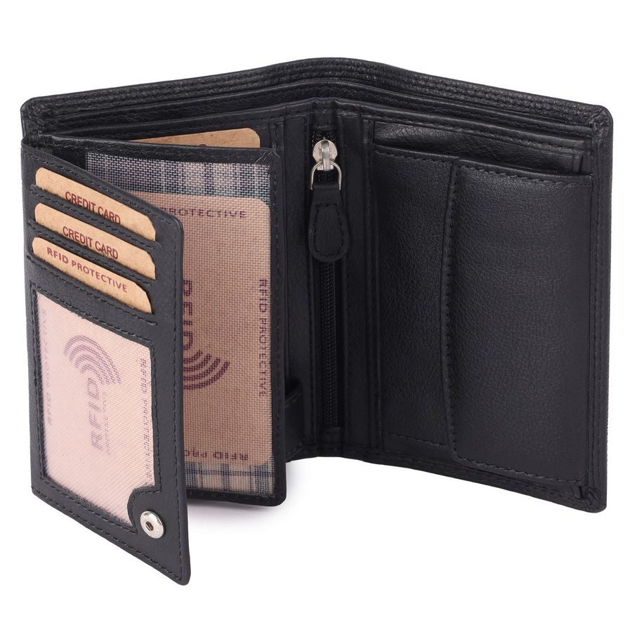 Benthill Geldbörse Herren Echt Leder Portemonnaie RFID Männer Geldbeutel Vintage Slim, RFID-Schutz Kartenfächer Münzfach von Benthill