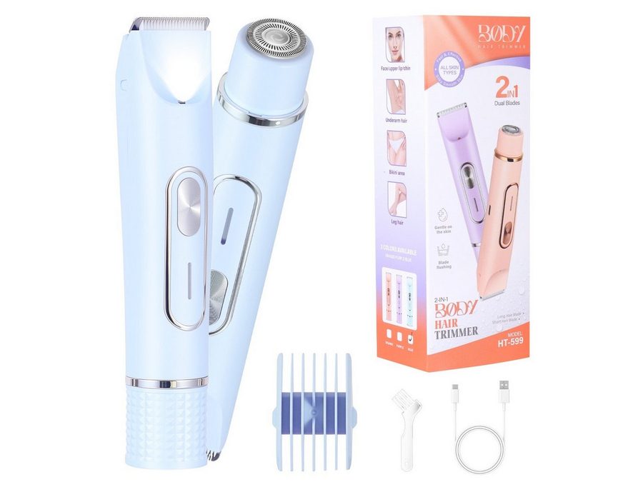 HATTEKER Epilierer HT-599, Aufsätze: 1 St., Damenrasierer, Bikini-Trimmer, 2-in-1 von HATTEKER