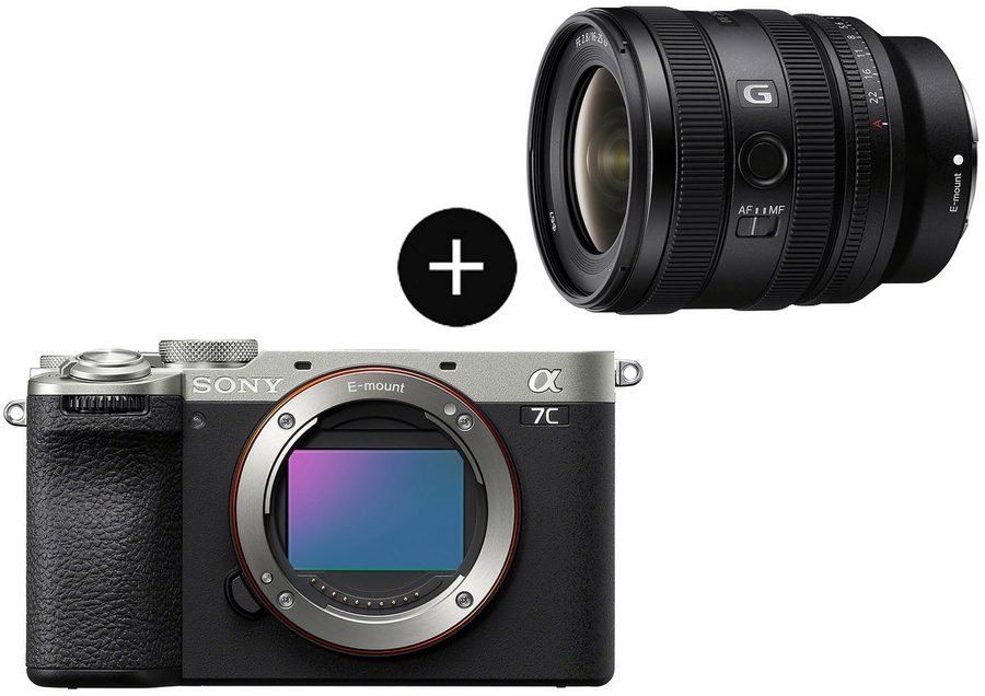 Sony Set: SEL1625G Objektiv + ILCE7CM2S Systemkamera (SEL1625G, 33 MP, 2x opt. Zoom, Bluetooth, WLAN, KI-Autofokus, 10 B/s Serienaufnahmen, 4K Zeitlupe)