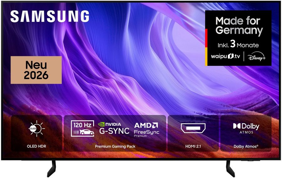 Samsung GQ77S85HAE OLED-Fernseher (194 cm/77 Zoll, 4K Ultra HD, Smart-TV, HDR 10+ Bild, Premium Gaming Pack mit 120Hz, HDMI 2.1, Dolby Atmos)