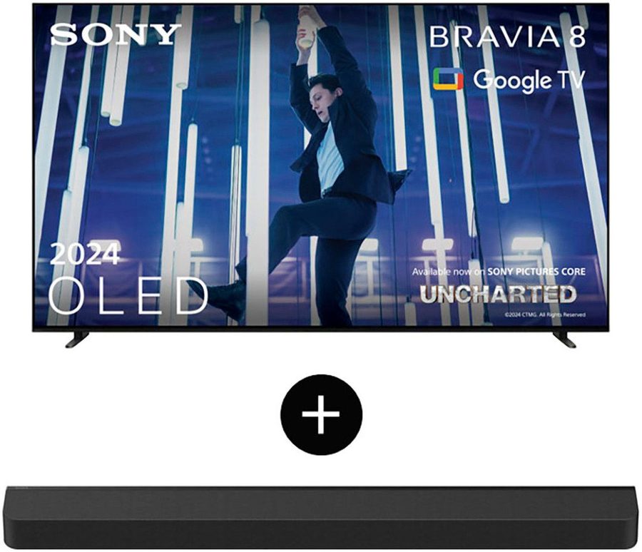Sony K-55XR80 OLED-Fernseher (139 cm/55 Zoll, 4K Ultra HD, Smart-TV, Google TV, IMAX Enhanced, Dolby Vision Atmos, Apple AirPlay, 120Hz + Bar 8)