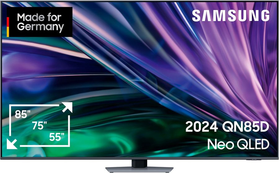 Samsung GQ85QN85DBT QLED Mini LED-Fernseher (214 cm/85 Zoll, 4K Ultra HD, Smart-TV, Neural Quantum 4K AI Gen2 Prozessor, Gaming Hub, bis zu 120Hz)