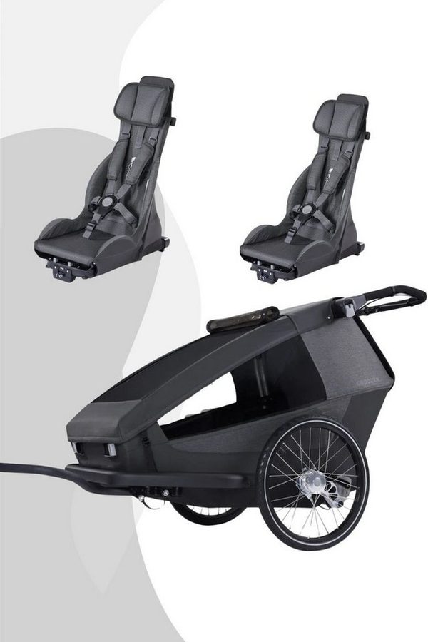 Croozer Fahrradkinderanhänger Yuuna Kid Modul Premium Sitz Geschwister (Yuuna + 2 Prem. Sitze), Zwei kombinierbare Module (Kind u. Hund, 2 Kinder, Hund und Gepäck) von CROOZER
