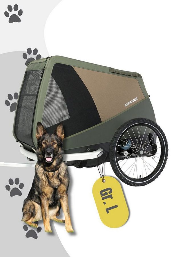 Croozer Fahrradhundeanhänger CROOZER Dog Mikke Hundefahrradanhänger bis 45 kg, Fahrradanhänger für Hunde bis 45 kg von CROOZER