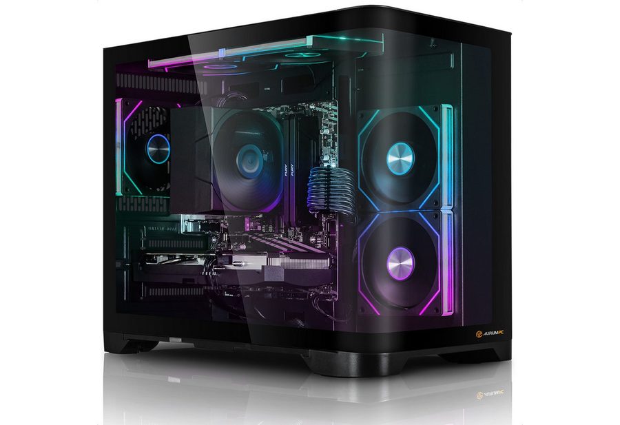 AurumPC R7 8700F mit RX9060XT 16GB und 16GB DDR5 RAM Gaming-PC (AMD Ryzen 7 8700F, Radeon RX 9060 XT, 16 GB RAM, 1000 GB SSD, Luftkühlung, Windows 11, WLAN)