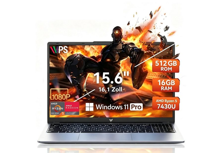 ACEMAGIC Laptop 15,6 Zoll, AMD Ryzen 7 7730U, 16 GB RAM, 512 GB SSD Gaming Notebook (39,6 cm/15.6 Zoll, AMD R5 7430U, AMD Radeon Grafik, 16 GB, 512 GB SSD, bis zu 4.5GHz, AMD Radeon Grafik, Windows 11 Pro, WiFi 6/BT5.2,Full HD) von ACEMAGIC