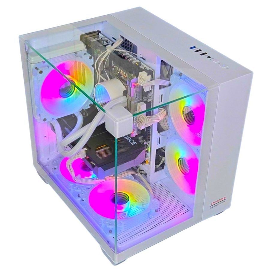Chronicle Gaming PC NVIDIA RTX Intel 12 Core RGB Win 11 TPM 2.0 Gaming-PC (Intel INTEL XEON E5, AMD RX 580 8GB (kein Gaming), 16GB RAM 240GB SSD GB RAM, Wasserkühlung)