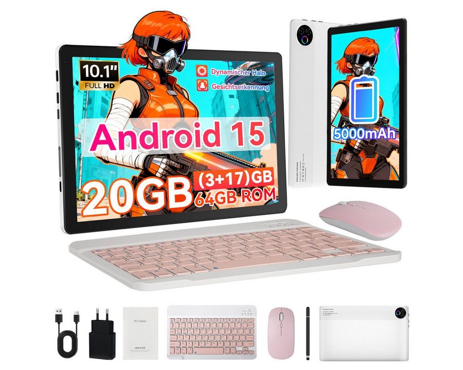 BUFO 10 Zoll 64 GB 1280x800 IPS Maus Tastatur Handschrift Stift Set Tablet (10", 64 GB, Android, WiFi, Dual-Kamera) von BUFO