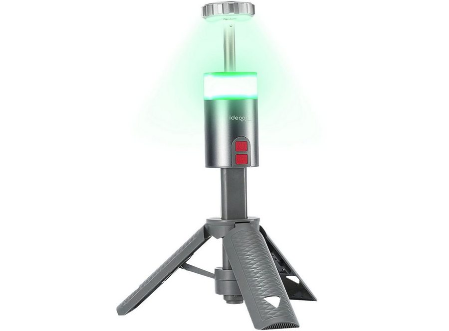 shop'n smile ideoon LED Baustrahler Outdoor Mobiler Akku Strahler mit Stativ dimmbar RGB 180° schwenkbar, LED, Akku 6000mAh, Stativ 32–115 cm, Powerbank, Aufstell-&Hängefunktion von shop'n smile ideoon