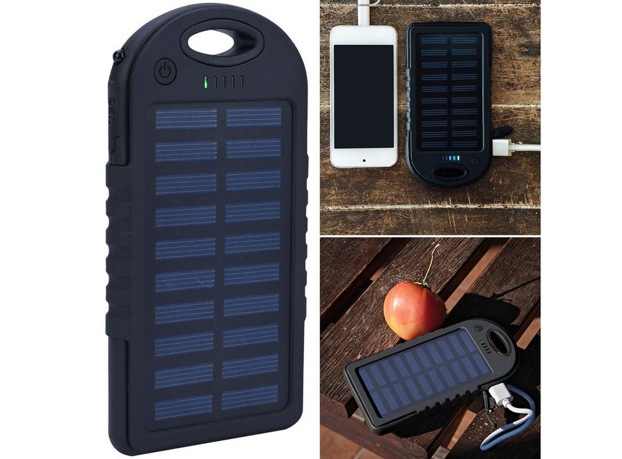 Casativo Solar Ladegerät 4000mAh Powerbank mit Taschenlampe Outdoor Akku Solar Powerbank, 157g Outdoor-Powerbank mit stoßfesten Gummi-Bumpern von Casativo