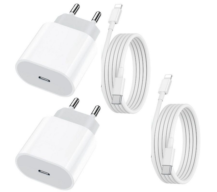 Shopbrothers Schnellladegerät SET 1m und 2m USB C passt für iPhone 11 12 13 Smartphone-Ladegerät (1-tlg) von Shopbrothers
