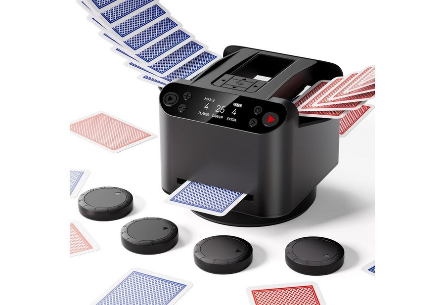 AKKEE Spiel Kartenmischmaschine Elektrische mit 5200 mAh Akku, Familienspiel, Gesellschaftsspiel von AKKEE