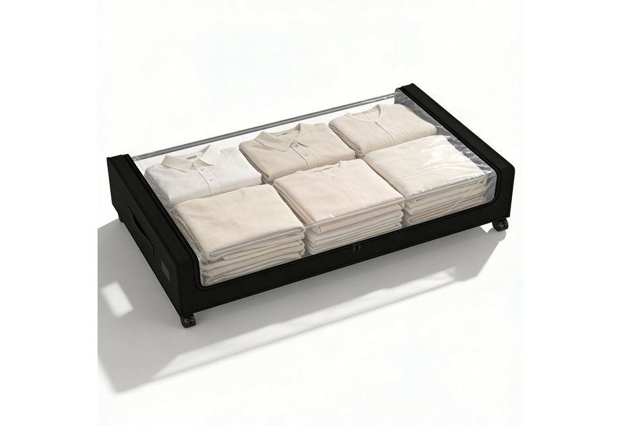 Sekey Unterbettkommode Unterbett Aufbewahrungsbox mit deckel transparente Aufbewahrungstasche, 1 St Organizer mit Rollen für Kleiderschrank zur Aufbewahrung von Sekey
