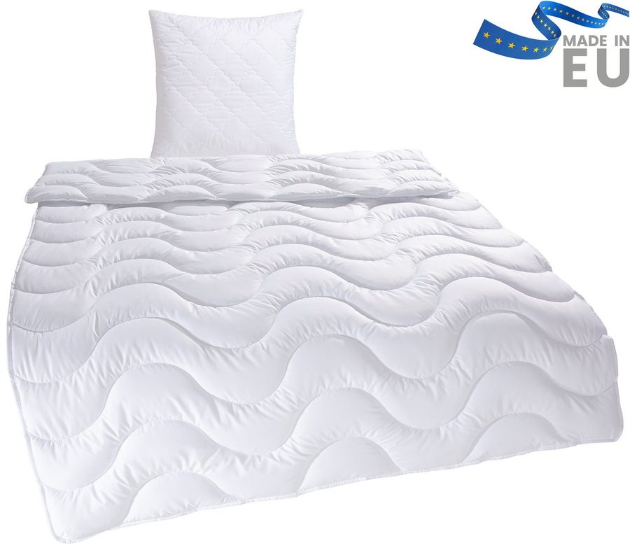 OTTO home Microfaserbettdecke + Microfaserkissen Mailo, Bettdecke 135x200 cm, 155x220 cm, Bezug: weich, 2-tlg., Set mit Kissen 80x80 cm, Sommer, Winter von OTTO home