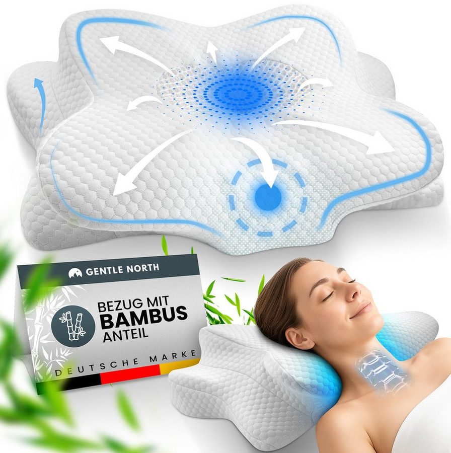 Gentle North Nackenstützkissen Orthopädisches Nackenstützkissen aus hochwertigem Memory Foam von Gentle North