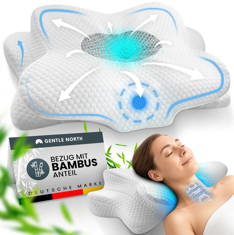 Gentle North Nackenstützkissen Orthopädisches Nackenstützkissen aus hochwertigem Memory Foam von Gentle North