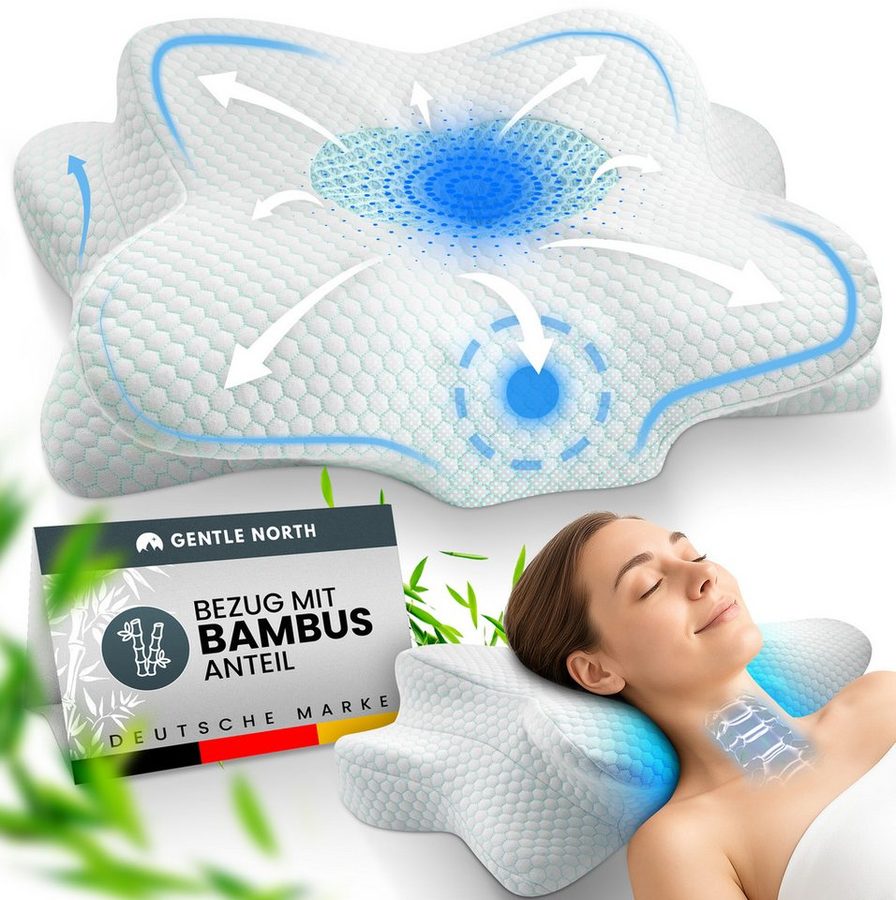 Gentle North Nackenstützkissen Orthopädisches Nackenstützkissen aus hochwertigem Memory Foam von Gentle North