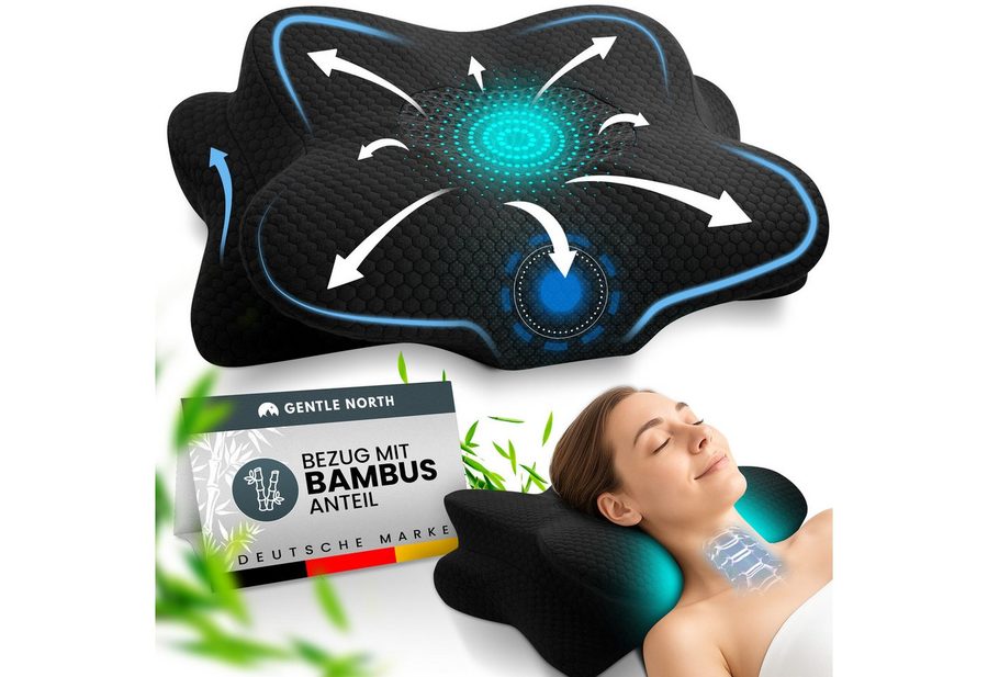 Gentle North Nackenstützkissen Orthopädisches Nackenstützkissen aus hochwertigem Memory Foam von Gentle North