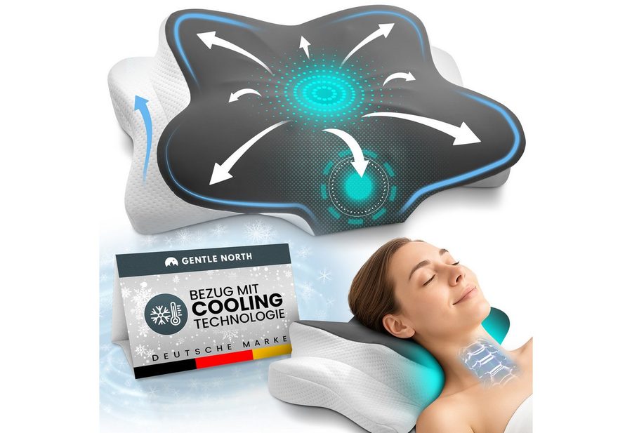 Gentle North Nackenstützkissen Orthopädisches Nackenstützkissen aus hochwertigem Memory Foam von Gentle North
