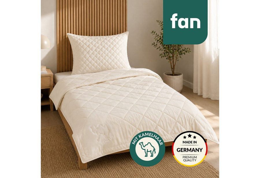fan Naturhaarbettdecke Gobi 97% Kamelhaar, Bettdecken für Sommer und Winter, Füllung: Kamelhaar, Bezug: Baumwolle, Kamelhaarfüllung - temperaturausgleichend- Made in Germany von fan