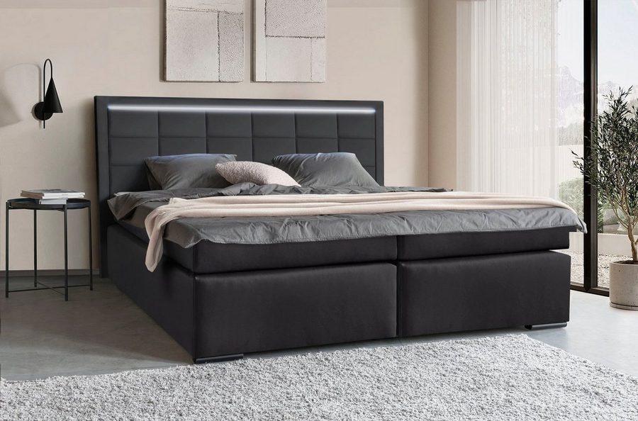 COLLECTION AB Boxspringbett 30 Jahre Jubiläums-Modell Athena, in H2,H3 & H4, wahlweise mit LED-Leiste