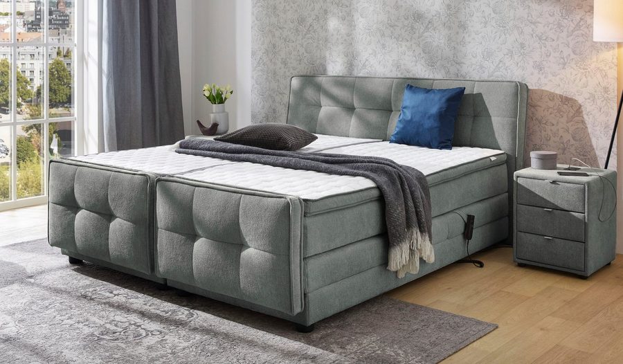 Jockenhöfer Gruppe Boxspringbett Paloma, Kopf- und Fussteil elektromotorisch verstellbar, KS-Topper, inkl. 7-Zonen-TTFK-Matratze H4