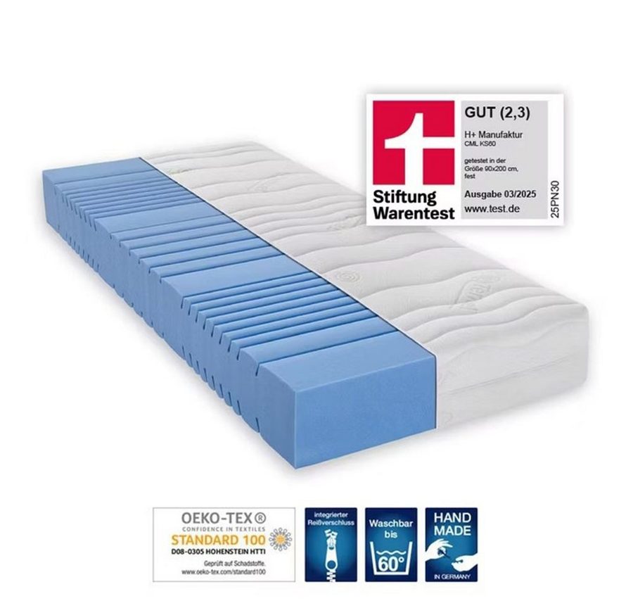 Kaltschaummatratze H+ KS60, H+ Manufaktur, 22 cm hoch, (1-tlg) von H+ Manufaktur