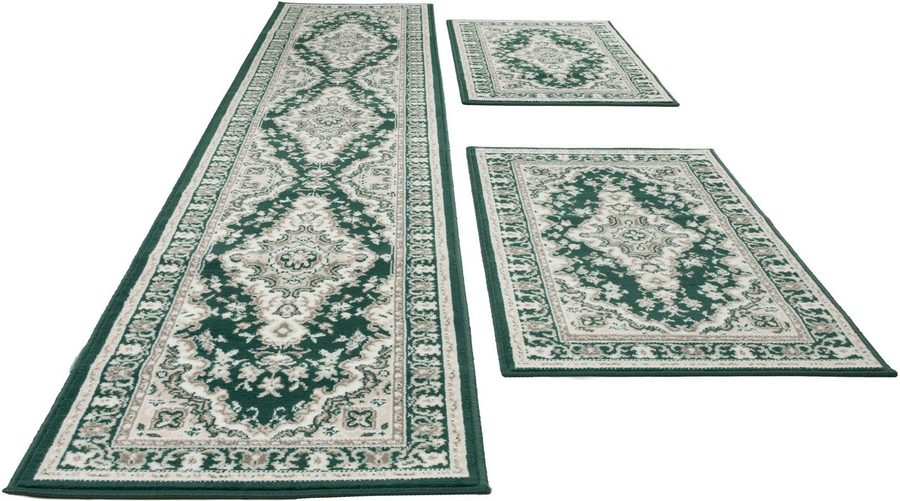 OTTO home Bettumrandung Oriental, Made in Belgium, Höhe 7 mm, (3-tlg), Läufer-Set, Kurzflor, Orient-Optik, mit Bordüre, pflegeleicht, elegant von OTTO home