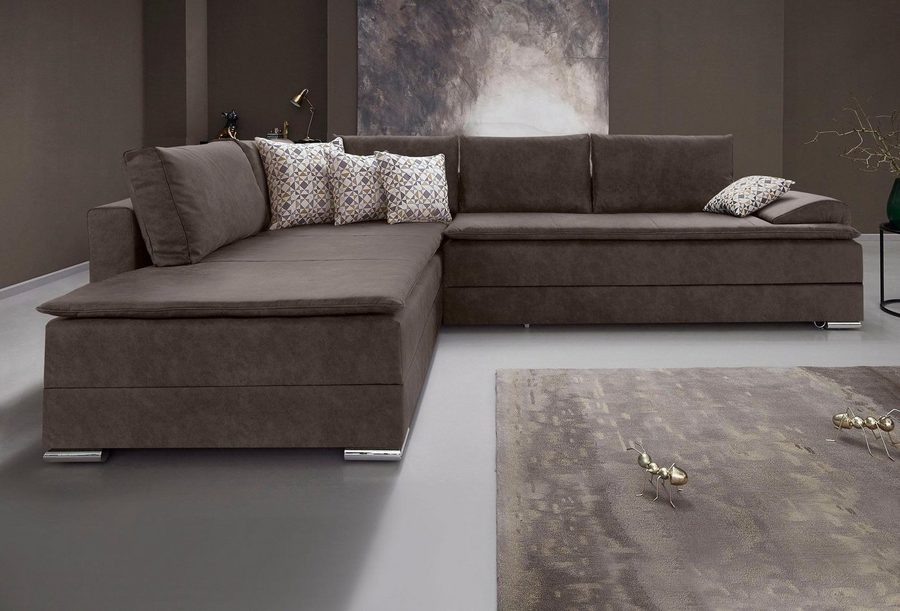 Home affaire Ecksofa Night & Day L-Form, B: 324 cm, Dauer-Schlaffunktion und Armlehne, Schlaffunktion & Bettkasten, Boxspringbett 180x200 cm