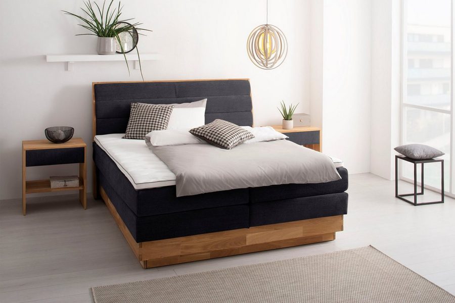 OTTO home Boxspringbett Jenna, ohne LED-Beleuchtung, mit zertifizierten, recycelten Bezugsstoffen