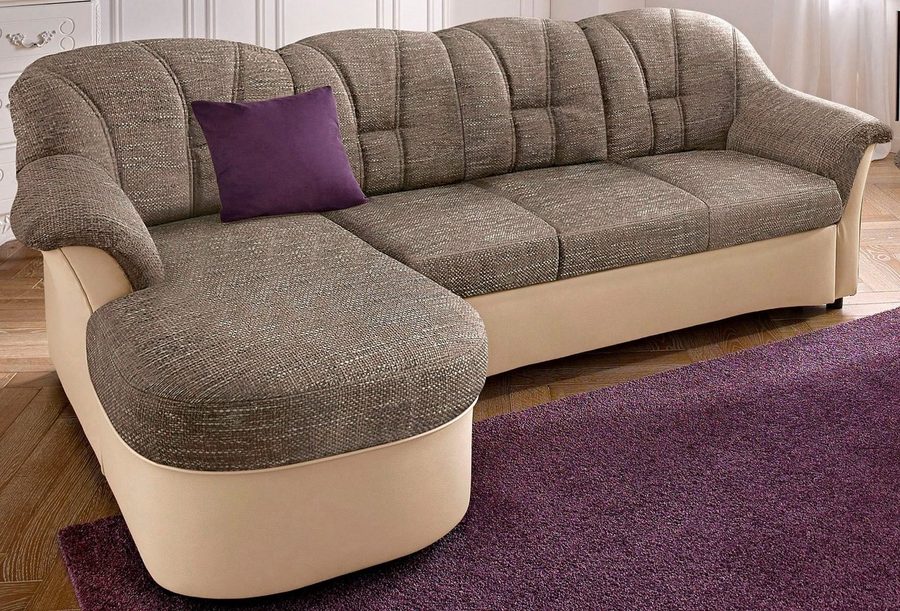 DOMO collection Ecksofa FLORES Schlafsofa, 233x142x86 cm, L-Form, whlw. mit Bettfunktion, whlw. mit Federkern