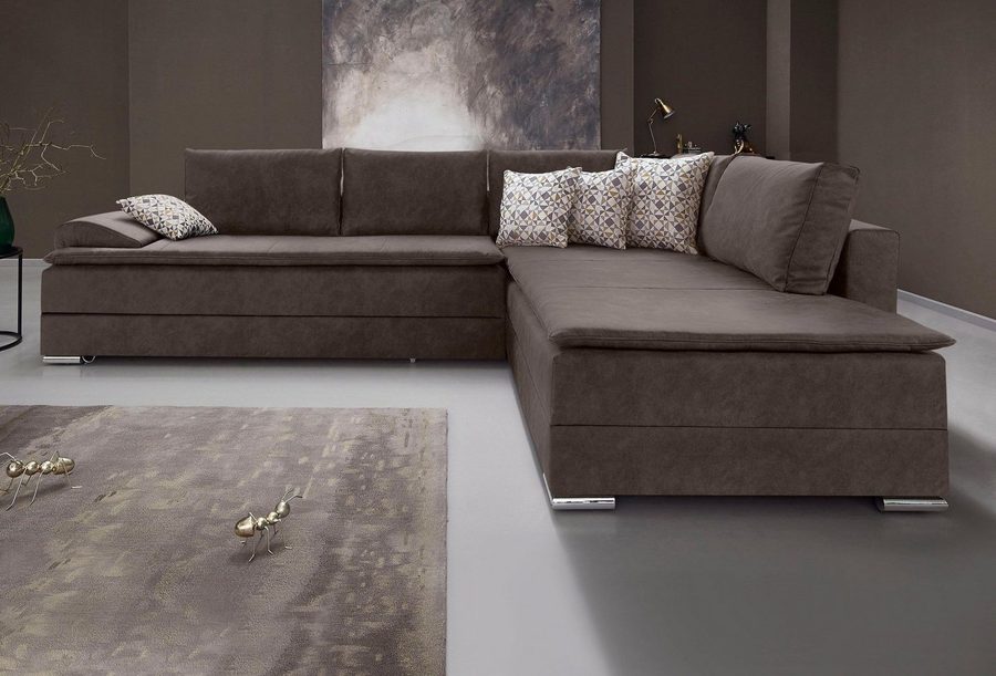 Home affaire Ecksofa Night & Day L-Form, B: 324 cm, Dauer-Schlaffunktion und Armlehne, Schlaffunktion & Bettkasten, Boxspringbett 180x200 cm