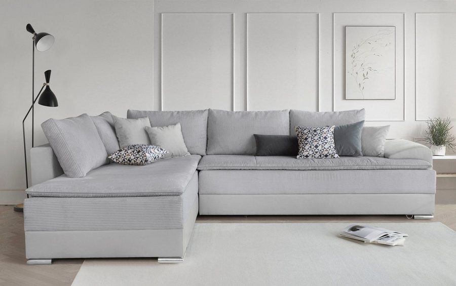 Home affaire Ecksofa Night & Day L-Form, B: 324 cm, Dauer-Schlaffunktion und Armlehne, Schlaffunktion & Bettkasten, Boxspringbett 180x200 cm