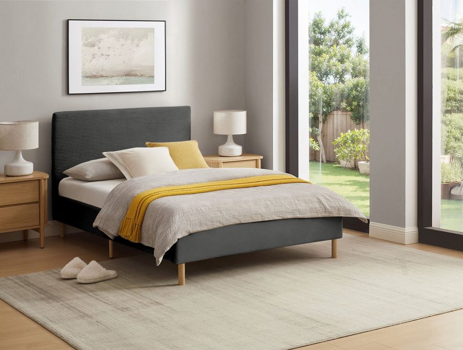 Home affaire Polsterbett Armandine inkl. Lattenrost, Kopfteil mit Cordbezug, erhältlich in den Breiten 140cm & 180cm von home affaire