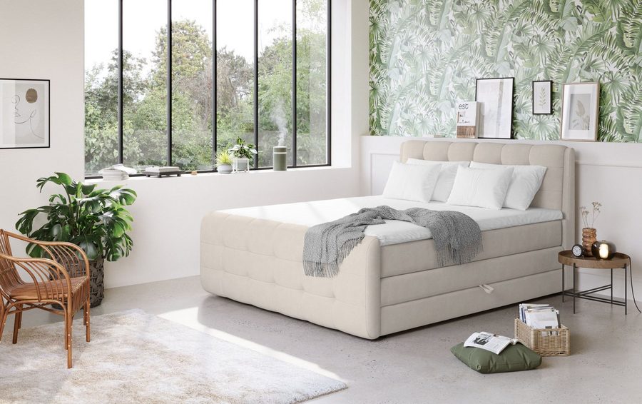 COTTA Boxspringbett Fort mit Bettkasten, inkl. Topper, erhältlich in verschiedenen Breiten (160cm, 180cm & 200cm)