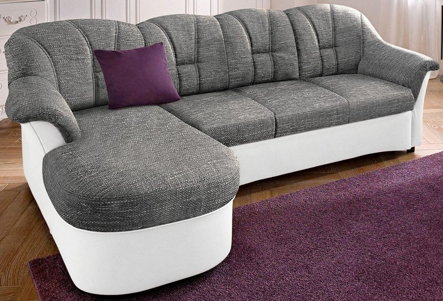 DOMO collection Ecksofa FLORES Schlafsofa, 233x142x86 cm, L-Form, whlw. mit Bettfunktion, whlw. mit Federkern