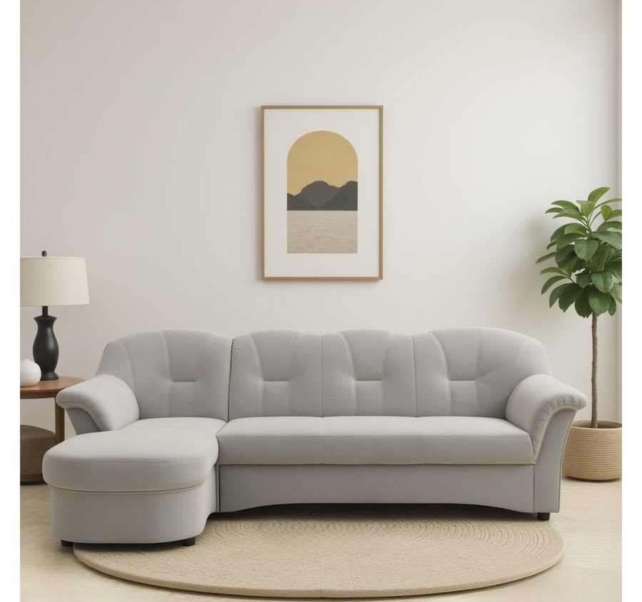 DOMO collection Ecksofa FLORES Schlafsofa, 233x142x86 cm, L-Form, whlw. mit Bettfunktion, whlw. mit Federkern