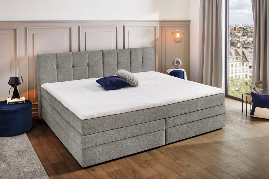 Jockenhöfer Gruppe Boxspringbett Casa Grande in der Breite 240cm, Familienbett mit Bettkasten (1.000 L), 7-Zonen-TTFK-Matratze, KS-Topper, verschiedene Härtegrade wählbar