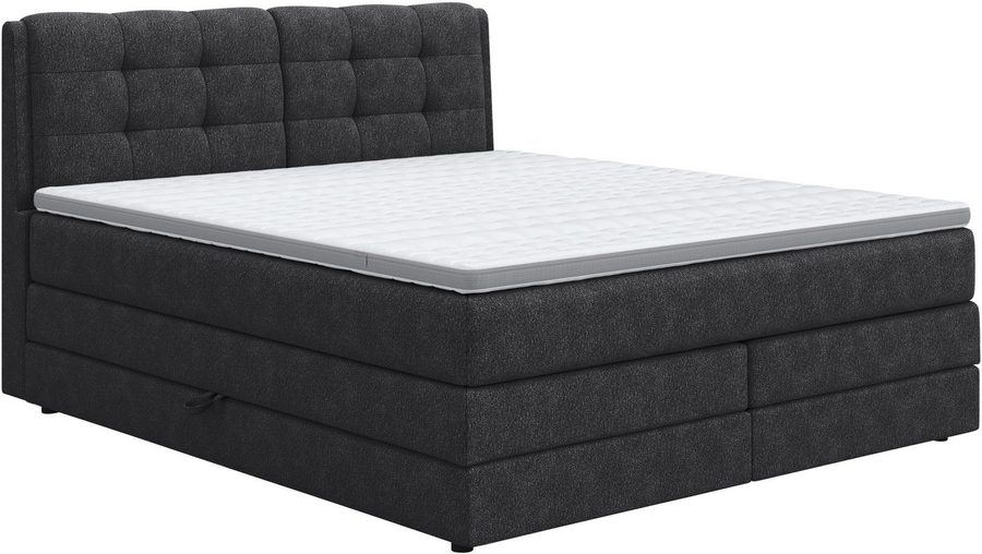 COTTA Boxspringbett Fort II, in verschiedenen Breiten erhältlich - auch als Familienbett!, inkl. Bettkasten und Topper