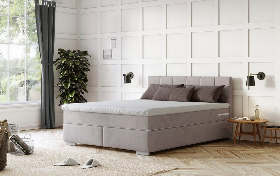 COTTA Boxspringbett Simba erhältlich in verschiedenen Breiten, Farben und Härtegraden, Bezugsstoff: Struktur fein