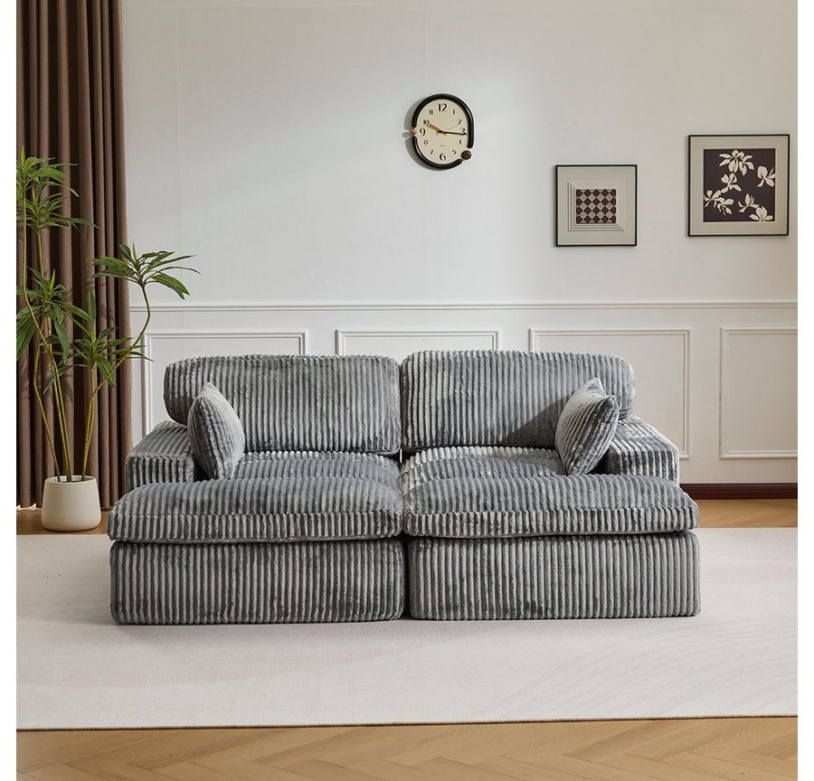 Vankel Sofa Sofa 2-Sitzer mit Bettfunktion – Cordsofa für Sofas Wohnzimmer, Weicher Cordbezug, modernes Schlafsofa, ideal für kleine Räume