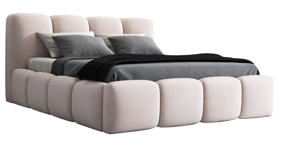 A&J MöbelLand GmbH Polsterbett DONA-OM mit Lattenrost und Bettkasten. (Bett mit Kopfteil. Lattenrost und Bettkasten Inclusive! Viele Varianten zur Auswahl – wählen Sie Größe und Farbe!, TOP ANGEBOT), Länge: 220 cm Höhe Kopfteil: 100 cm