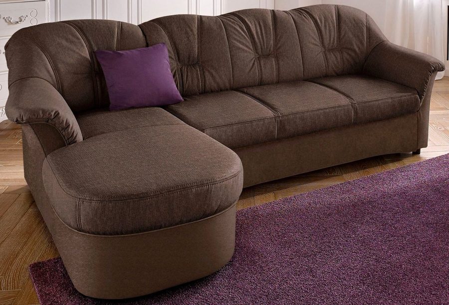 DOMO collection Ecksofa FLORES Schlafsofa, 233x142x86 cm, L-Form, whlw. mit Bettfunktion, whlw. mit Federkern