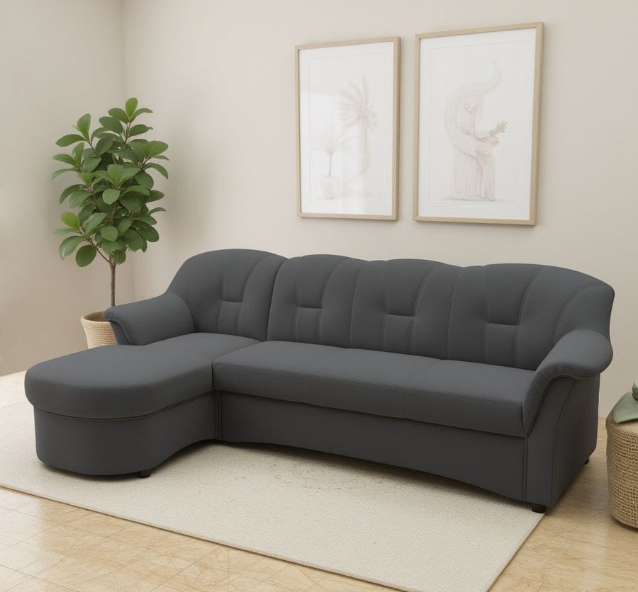 DOMO collection Ecksofa FLORES Schlafsofa, 233x142x86 cm, L-Form, whlw. mit Bettfunktion, whlw. mit Federkern