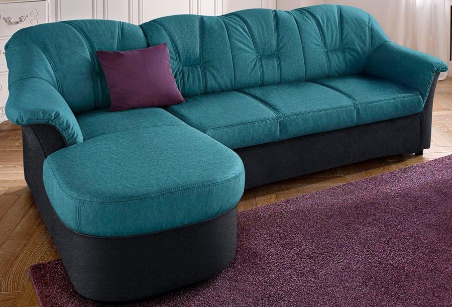 DOMO collection Ecksofa FLORES Schlafsofa, 233x142x86 cm, L-Form, whlw. mit Bettfunktion, whlw. mit Federkern